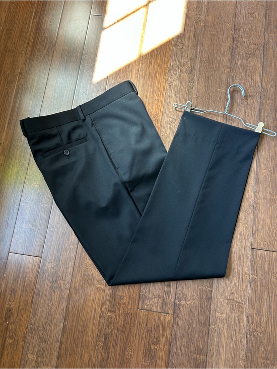 Pronto Uomo Other - Pronto Uomo Platinum Mens Black 100% Wool Dress Pants 36 Waist Flat Front Career